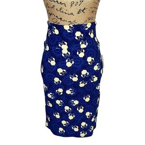 LuLaRoe Disney Cassie Skirt Size XS Blue‎ Minnie Mouse Stretch (1052)